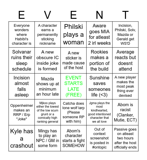 A NURSING HOME AWAKENING Bingo Card
