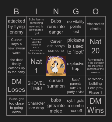 The Devil's Due (IO5e) Episode 9 | What's Mine is Mine Bingo Card