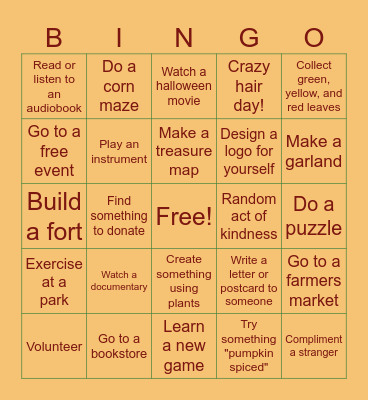 FALL BINGO Card
