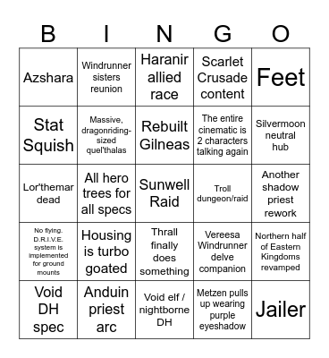 Midnight Bingo Card