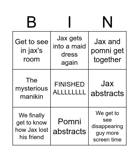TADC bingo card Bingo Card