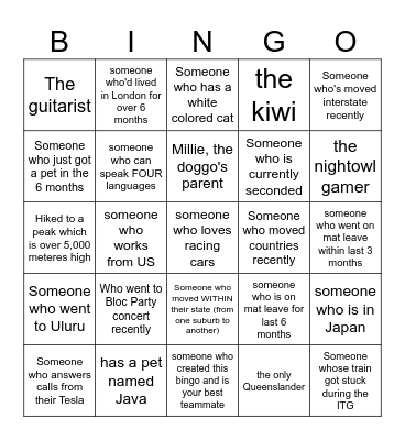 Spoonsteen Bingo Card