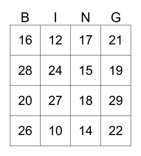 Adding 9 Bingo! Bingo Card