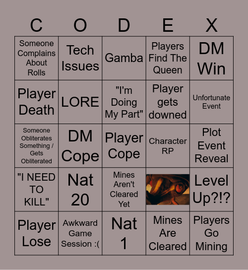 Dragonic Codex - Chittering Cacophony Bingo Card