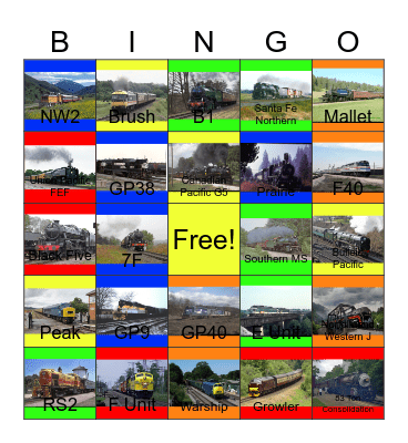 Railways That I would like to get food after my shift besides Hy-Vee Bingo Card