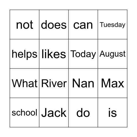 Jack Can Bingo Card