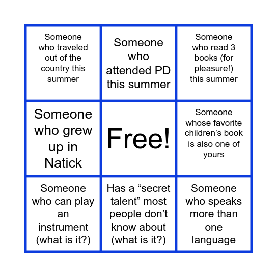 Staff Bingo (August 2025) Bingo Card