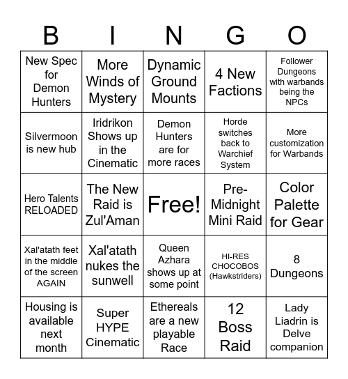 FUCO'S MIDNIGHT BINGO Card