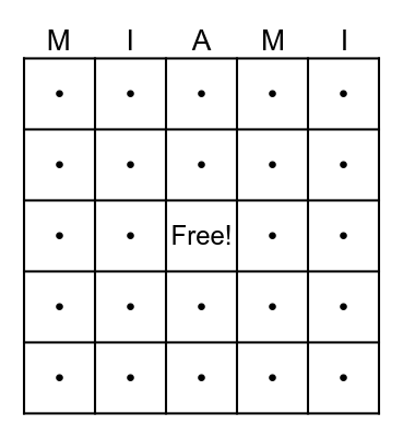 MegaFair Bingo Card