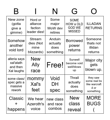 Midnight time Bingo Card