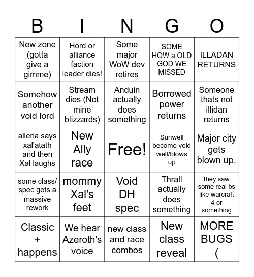 Midnight time Bingo Card