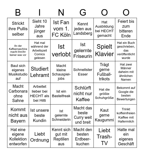 HECHT - Mitarbeiter - BINGO Card