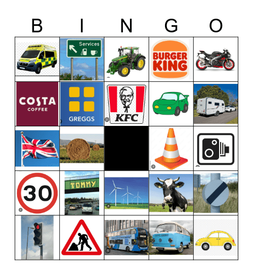 Car Trip Bingo Card