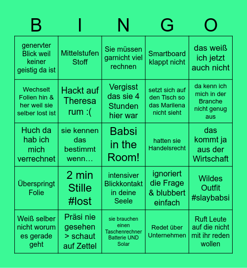 Babsi Bingo Card