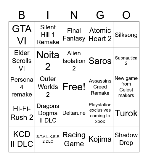 Gamescom Bingo Card