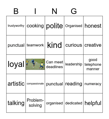 SKILLS AND QUALITIES Bingo Card