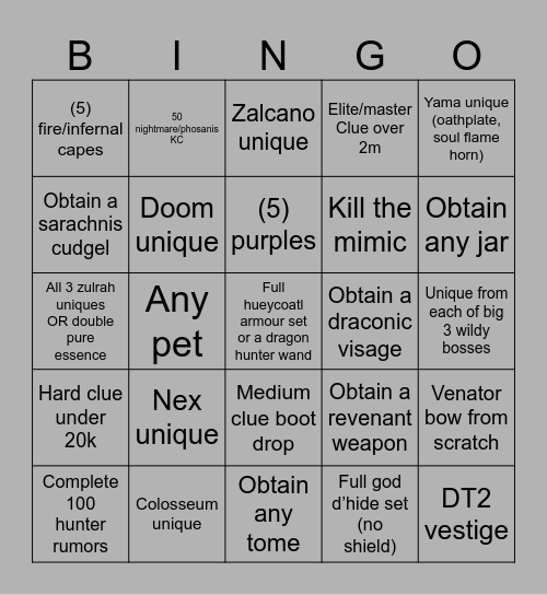 Unlucky Irons 2k25 Bingo Card