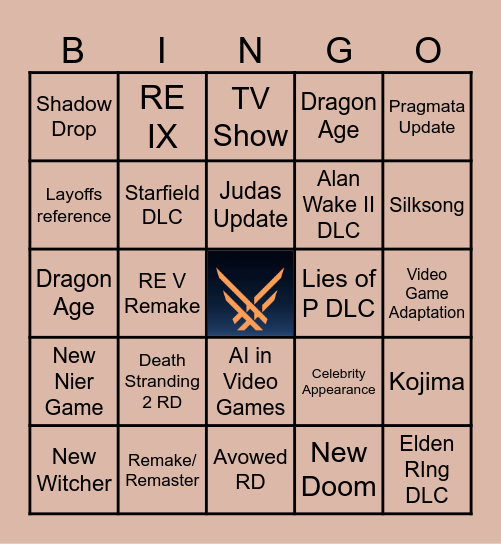 The Game Awards Bingo Card