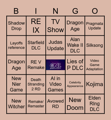 Gamescom Opening Night Live Bingo Card