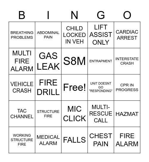 FIRE BINGO Card