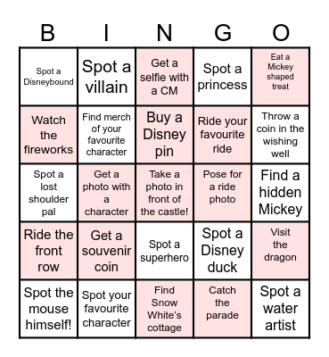 Disneyland Paris Bingo! Bingo Card