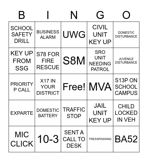 LAW BINGO Card
