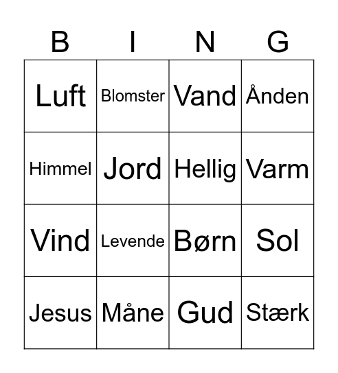 13 Bingo Card