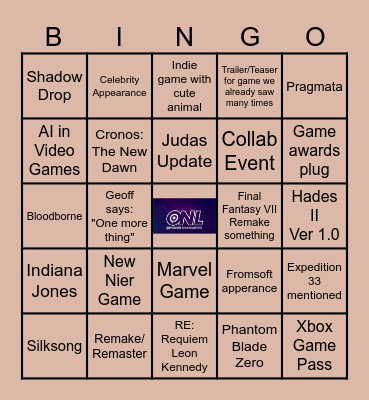 Gamescom Opening Night Live Bingo Card