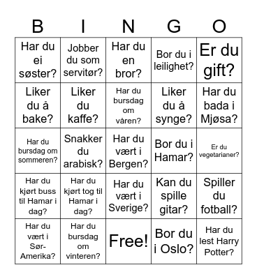 Minglebingo Card