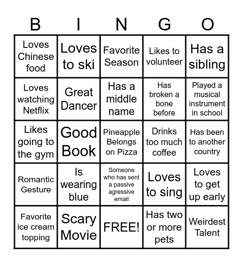 E27 -Bingo Card