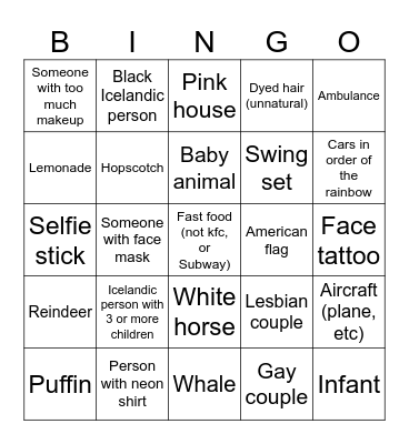 Iceland! Bingo Card