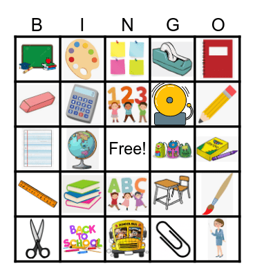 BACK TO SCHOOL Bingo Card