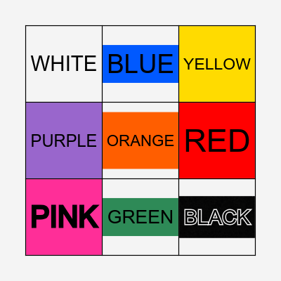 Color Bingo Card