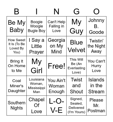 Grandma's House Bingo Card