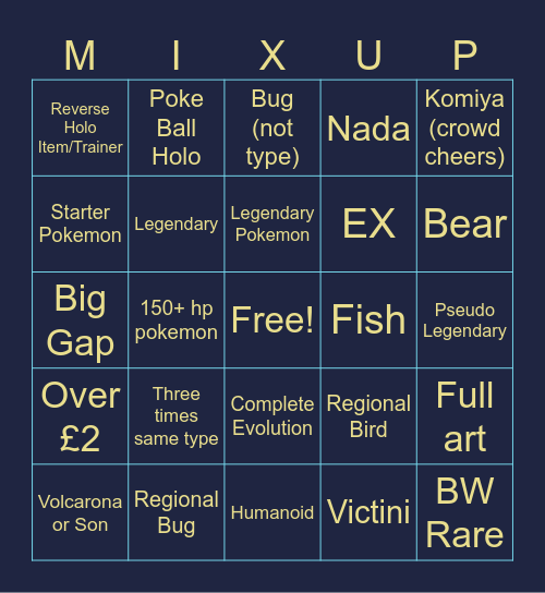 Black Bolt/White Flare Bingo Card