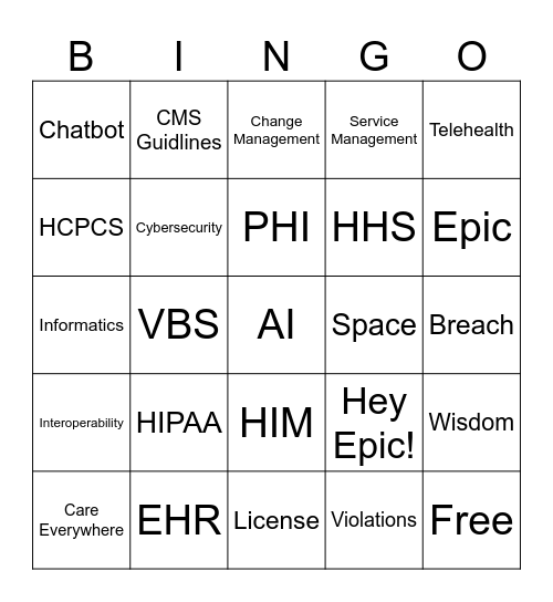 Epic Livestream Bingo Card