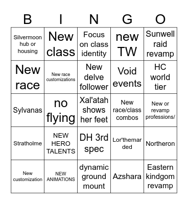 MIDNIGHT BINGO Card