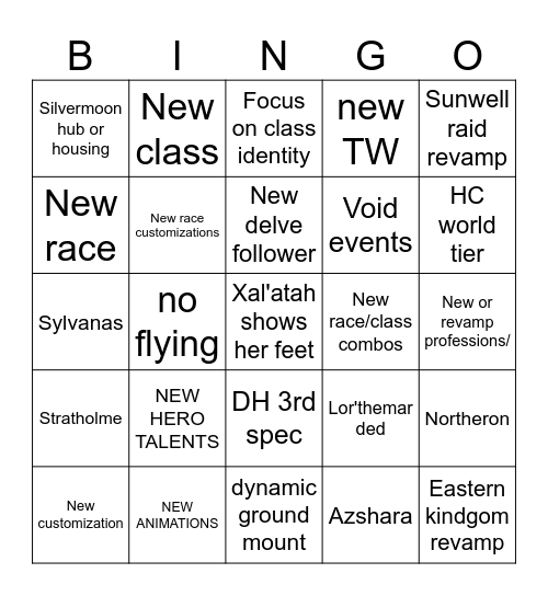 MIDNIGHT BINGO Card