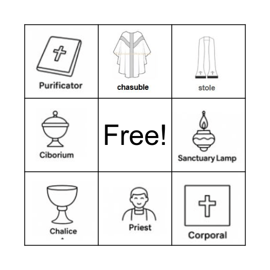 BINGO - HOLY OBJECTS Bingo Card