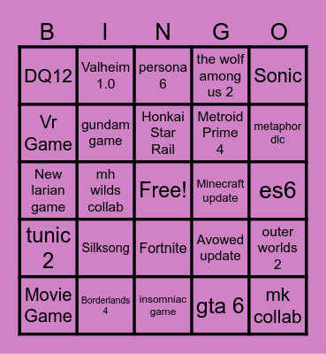 Gamescom 2025 Bingo Card