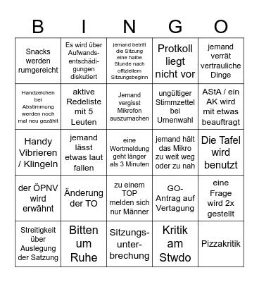 Nur gültig mit Pizza-Fleck Bingo Card
