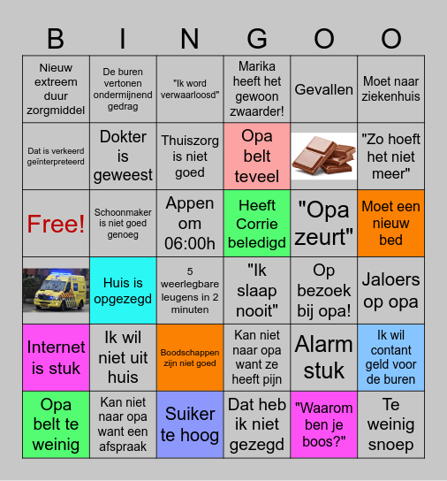 Aafje's bingo! Bingo Card