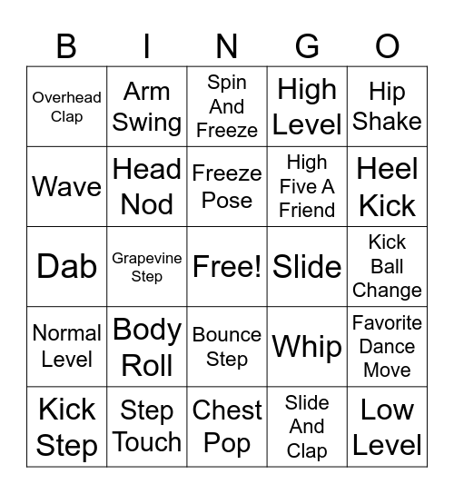 Hip Hop Bingo Card