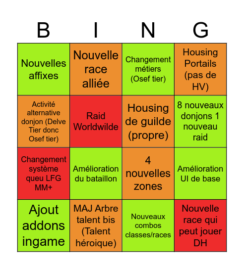 Midnight du OSEF Bingo Card