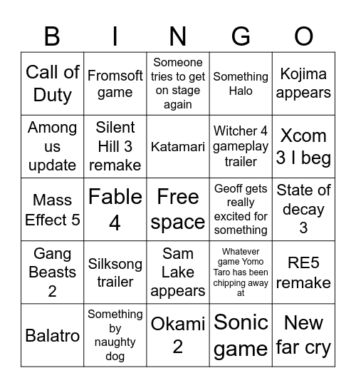 Camescom Bingo 2025 Bingo Card
