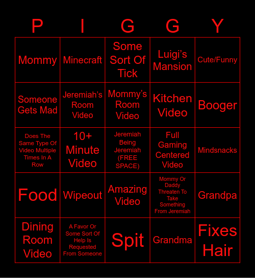 Old Jeremiah Videos BINGO Card