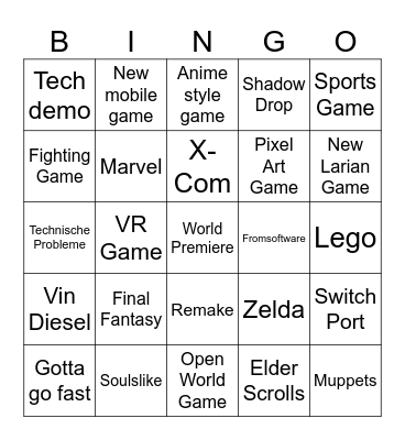 Gamescom ONL Bingo Card