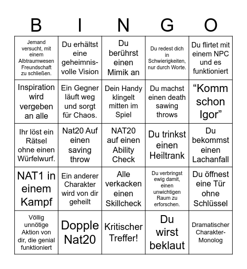 Bingo Card