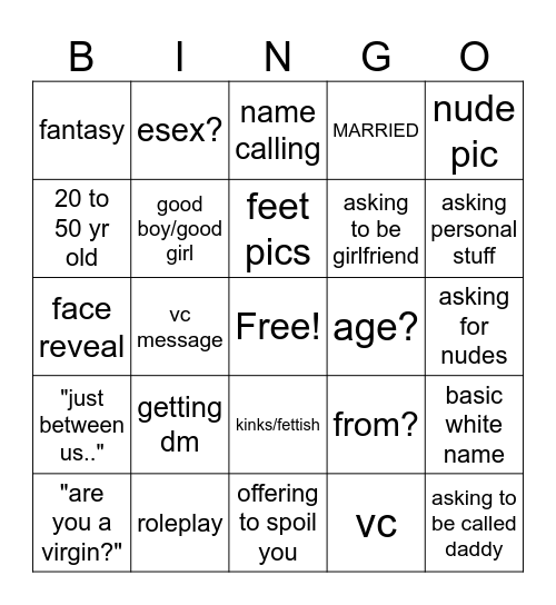Catching Pred Bingo Card