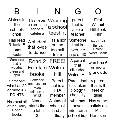 Book Fair, Story Laboratory Bingo Card